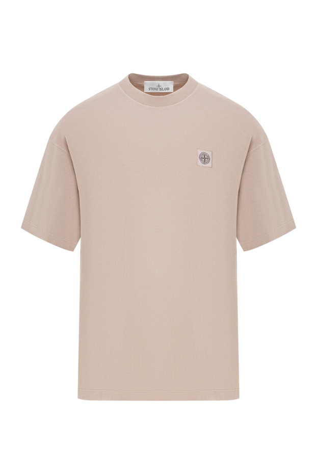 Stone Island beige regular fit t-shirt with compass patch 192916 - photo 1