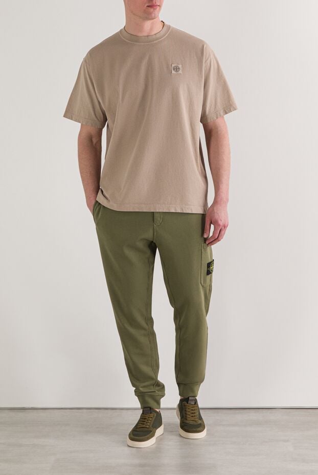 Stone Island beige regular fit t-shirt with compass patch 192916 - photo 2