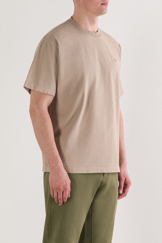 Stone Island beige regular fit t-shirt with compass patch 192916 - photo 3