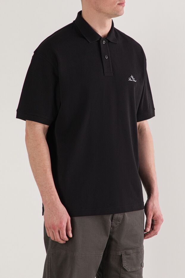 Stone Island a regular-fit black polo shirt with short sleeves and an embroidered logo. 192919 - photo 3