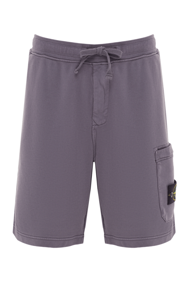 Stone Island regular fit grey sports shorts with patch pocket 192929 - photo 1