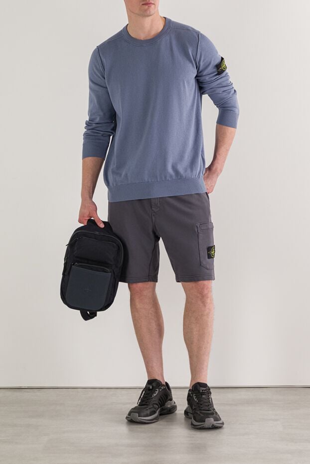 Stone Island regular fit grey sports shorts with patch pocket 192929 - photo 2