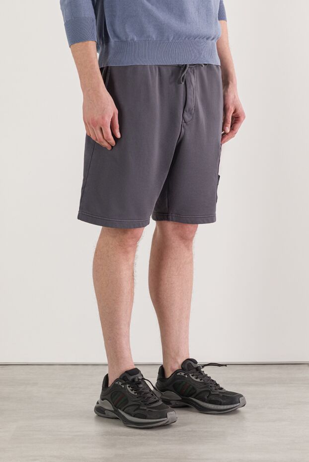 Stone Island regular fit grey sports shorts with patch pocket 192929 - photo 3