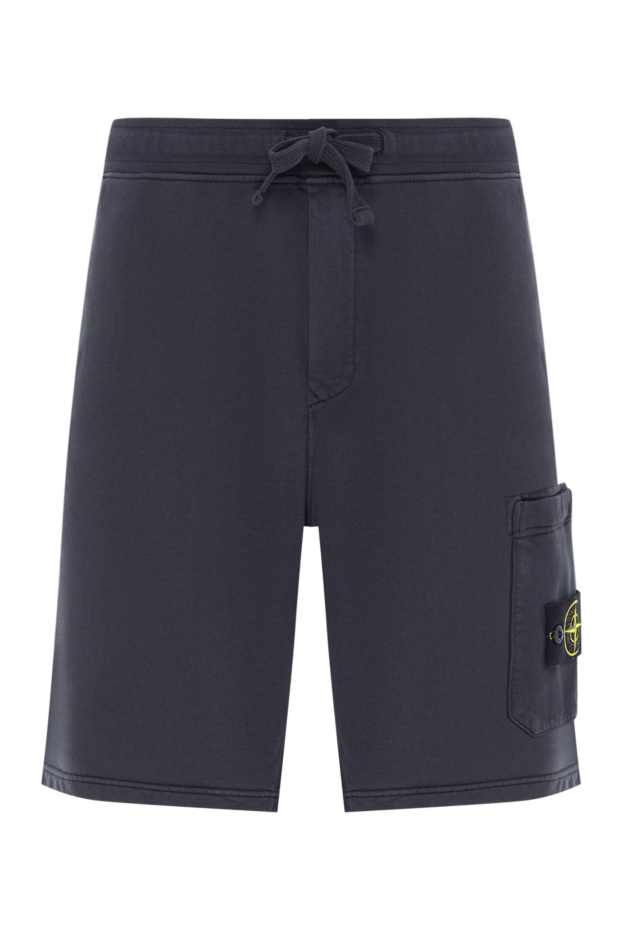 Stone Island regular fit blue sports shorts with a patch pocket 192930 - photo 1