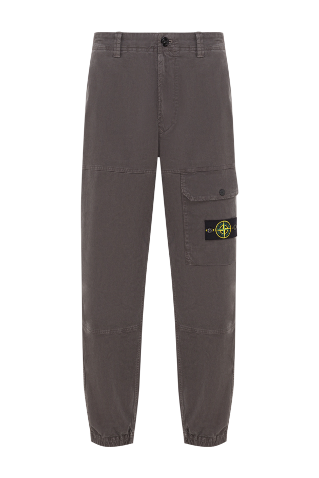 Stone Island gray organic cotton cargo pants with elastic cuffs 192935 - photo 1