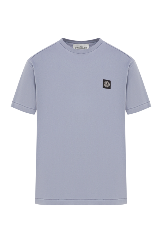 Stone Island light blue fitted t-shirt with a compass patch 192936 - photo 1