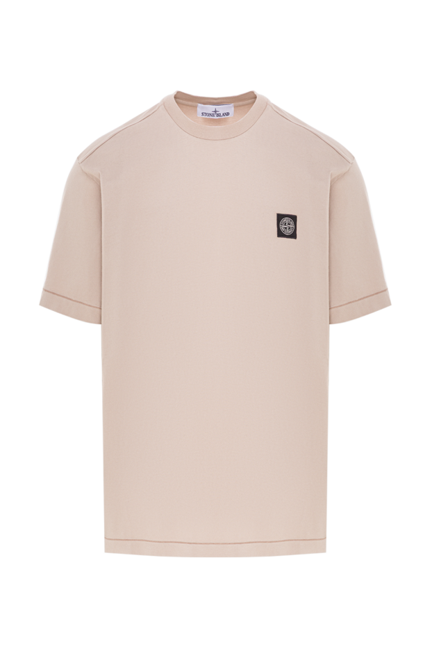 Stone Island beige fitted t-shirt with a compass patch 192937 - photo 1
