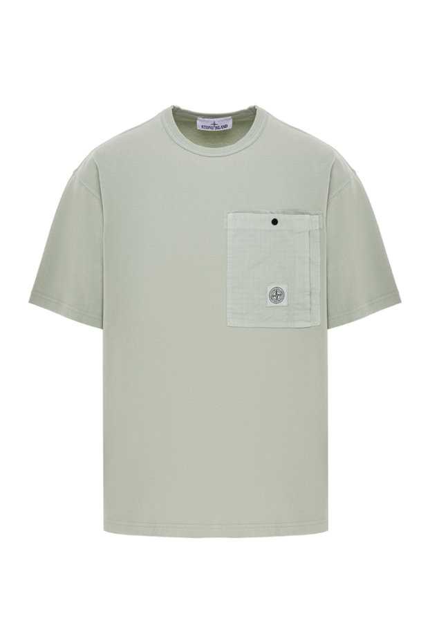 Stone Island a regular-fit green t-shirt with a chest pocket. 192942 - photo 1