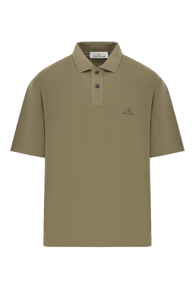 Stone Island green polo shirt with short sleeves and embroidered logo, regular fit 192944 - photo 1