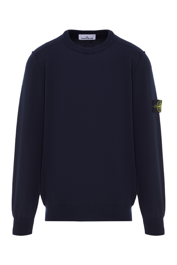 Stone Island knitted navy blue crew neck sweater in soft organic cotton 192946 - photo 1