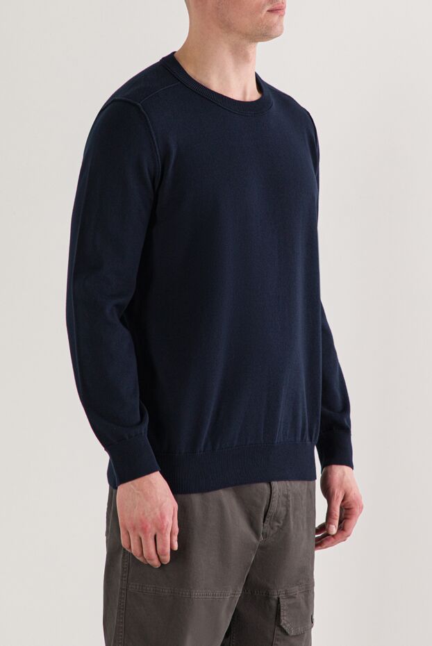 Stone Island knitted navy blue crew neck sweater in soft organic cotton 192946 - photo 3