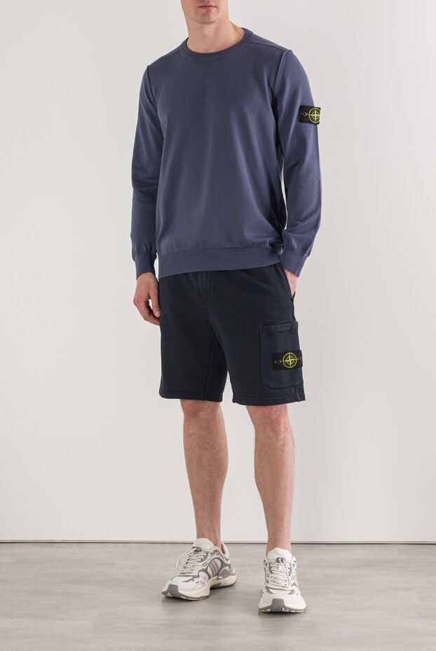 Stone Island light blue crew neck knit sweater in soft organic cotton 192947 - photo 2