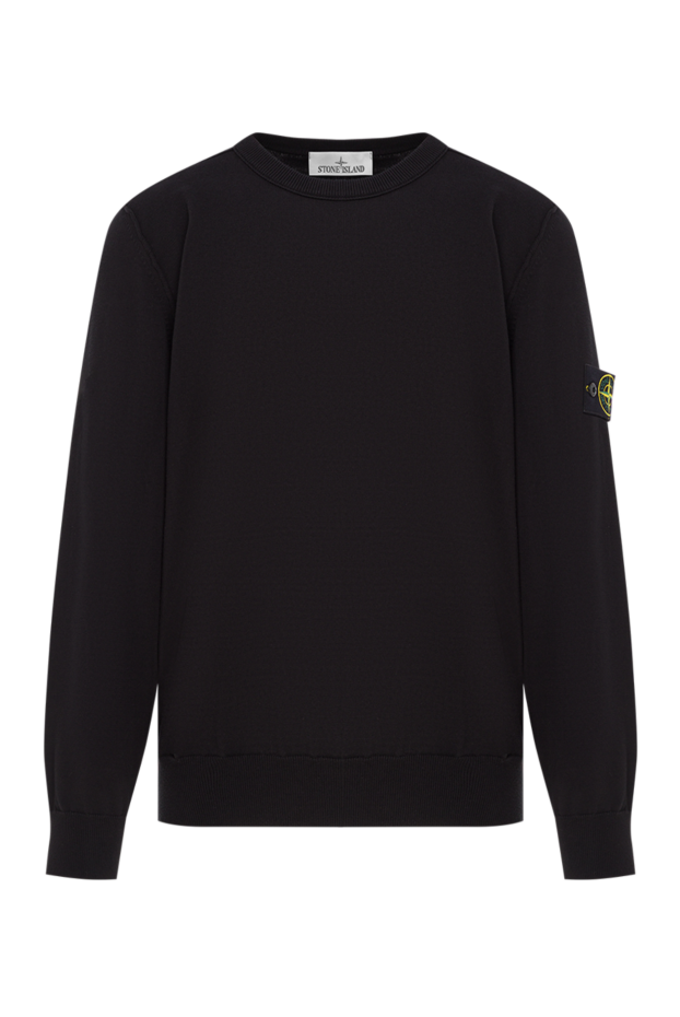 Stone Island knitted black crew neck sweater in soft organic cotton 192948 - photo 1