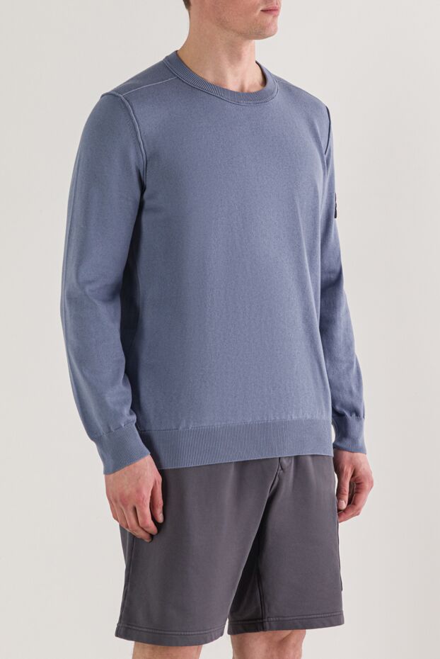 Stone Island knitted light blue crew neck sweater in soft organic cotton 192949 - photo 3