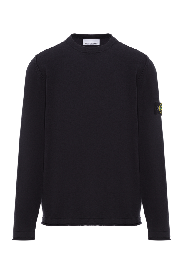Stone Island knitted black crew neck sweater made of organic cotton and nylon 192950 - photo 1