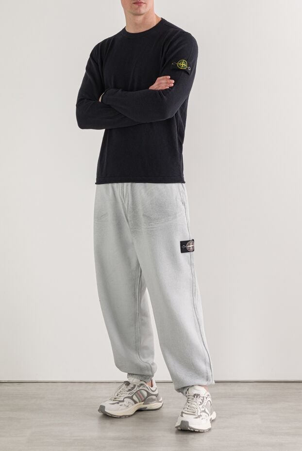 Stone Island knitted black crew neck sweater made of organic cotton and nylon 192950 - photo 2