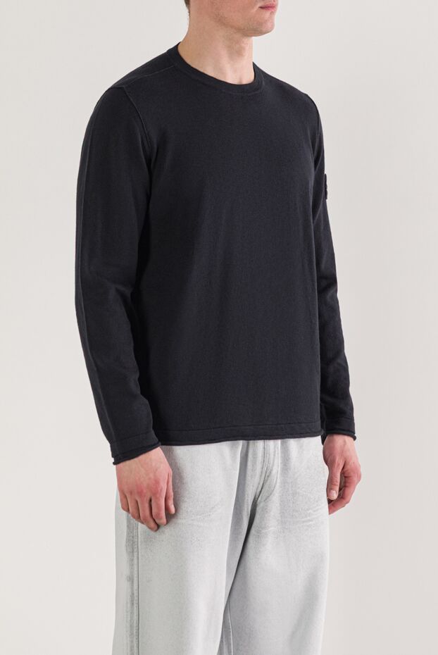 Stone Island knitted black crew neck sweater made of organic cotton and nylon 192950 - photo 3