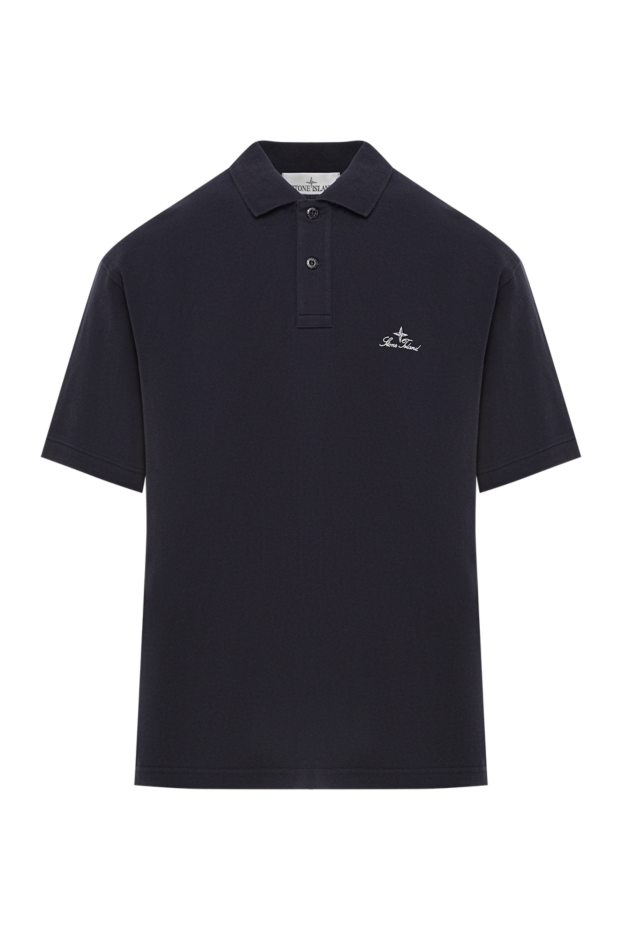 Stone Island blue polo shirt with short sleeves and embroidered logo, regular fit 192951 - photo 1