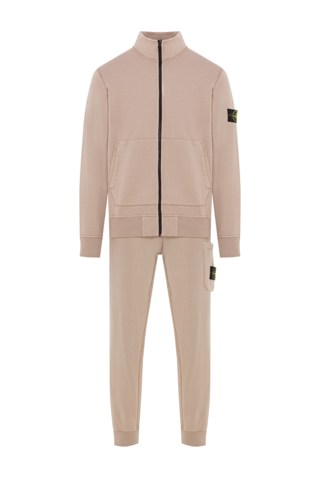 Stone Island beige cotton fleece tracksuit with side pockets 192954 - photo 1