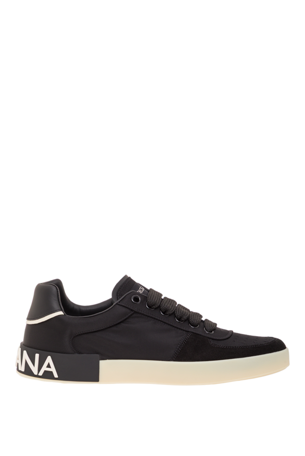 Dolce & Gabbana black portofino sneakers in nylon with calfskin overlays 192960 - photo 1
