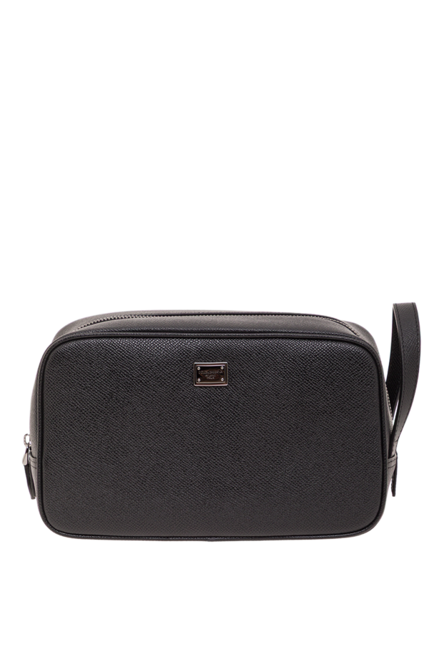 Dolce & Gabbana black sicily calfskin wash bag with alpina embossing 192961 - photo 1
