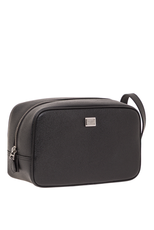 Dolce & Gabbana black sicily calfskin wash bag with alpina embossing 192961 - photo 3