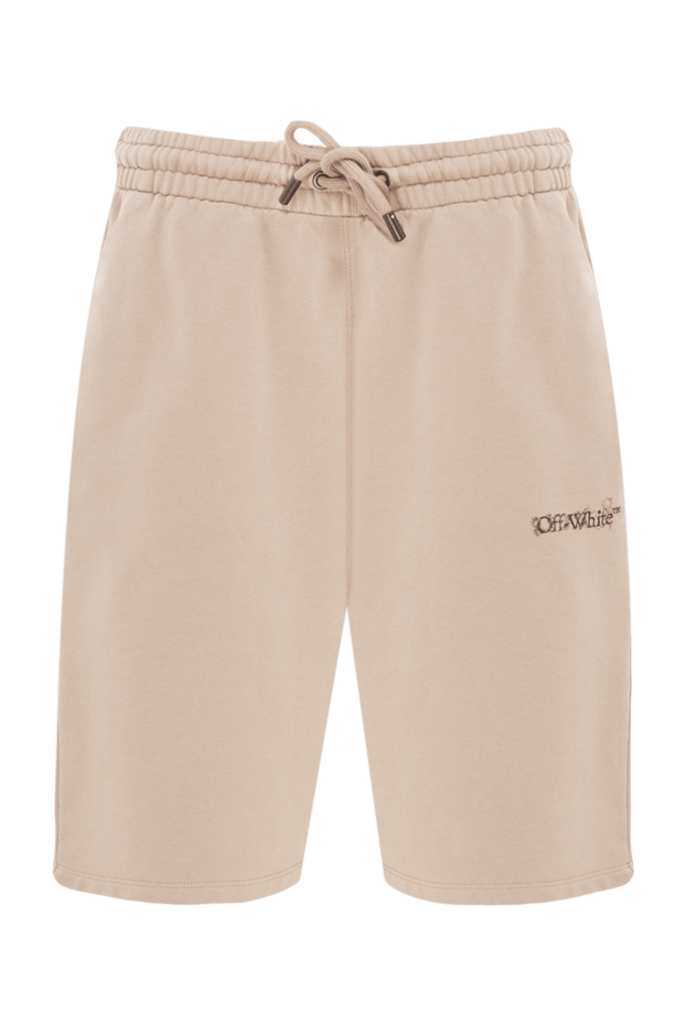 Off-White beige shorts with embroidery and elastic waistband 192982 - photo 1
