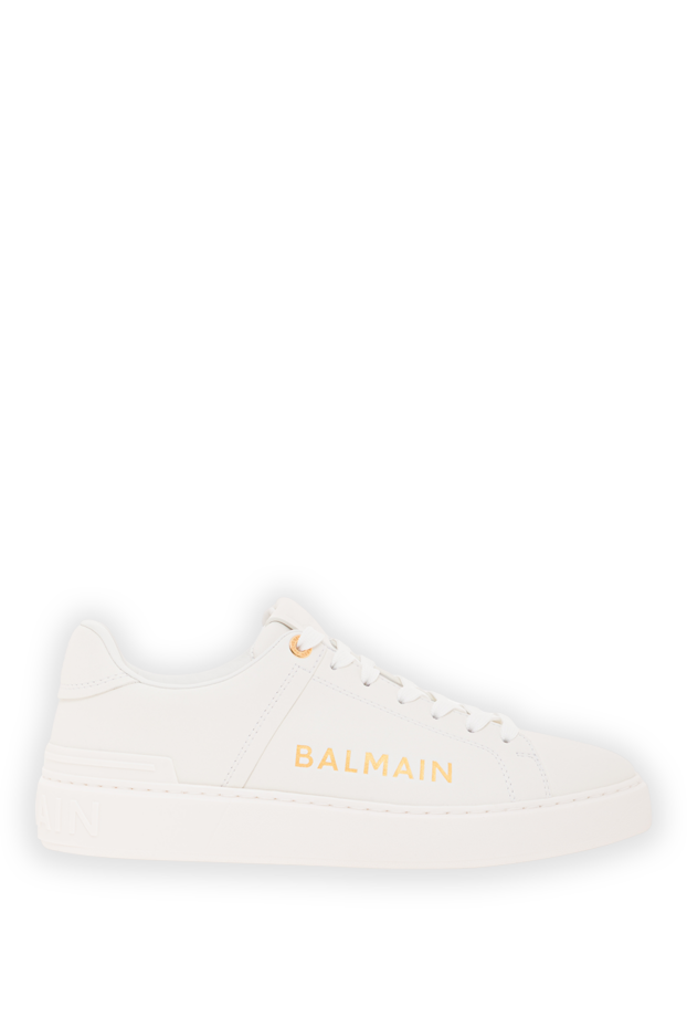 Balmain кроссовки b-court из телячьей кожи с принтом белые 192999 - фото 1