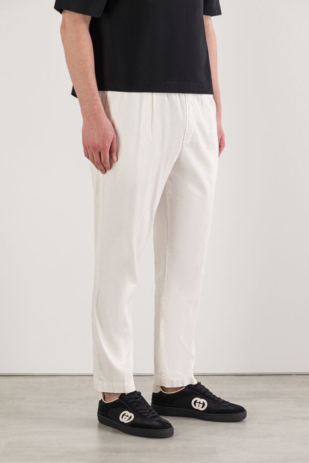 Jacob Cohen бежеві чоловічі штани з еластичним поясом та куліскою 193015 - фото 3