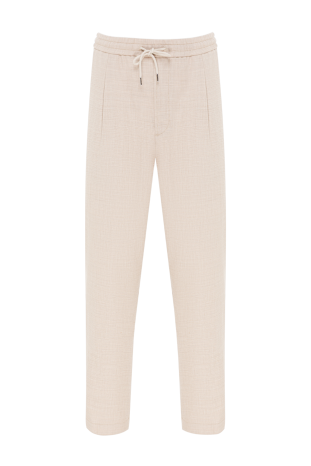 Jacob Cohen men's beige trousers with slit back pockets and a distinctive leather patch 193023 - photo 1