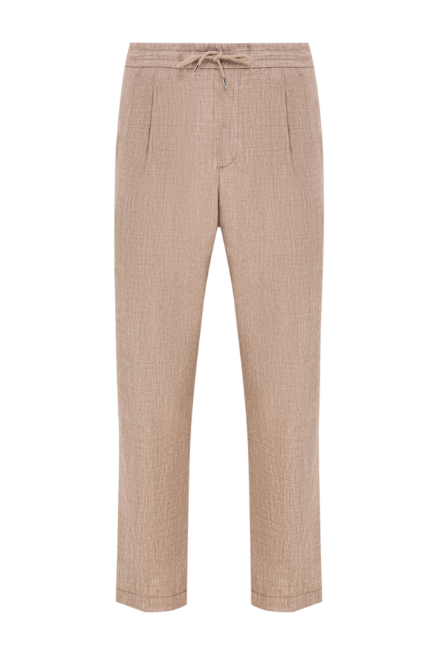 Jacob Cohen men's brown trousers with slit back pockets and a distinctive leather patch 193024 - photo 1