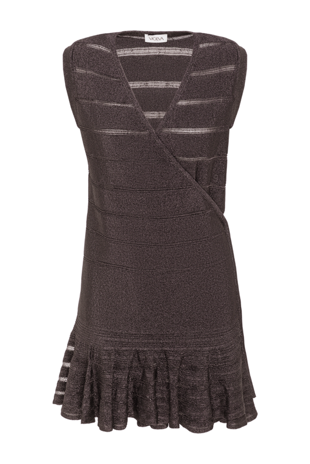 Moeva menton black metallic sheer jersey mini dress with v-neck 193030 - photo 1