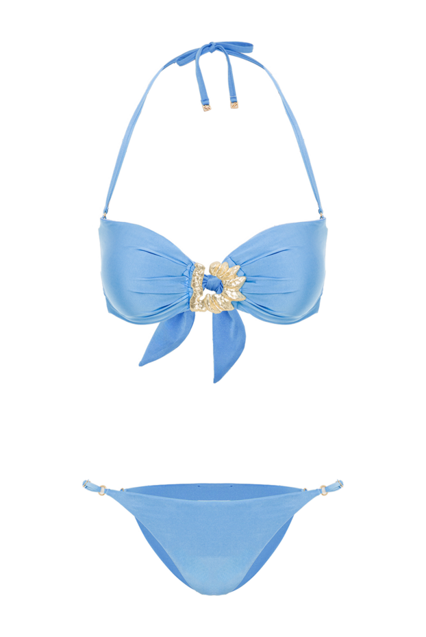 Moeva a blue bandeau swimsuit with delicate gold details. 193036 - photo 1