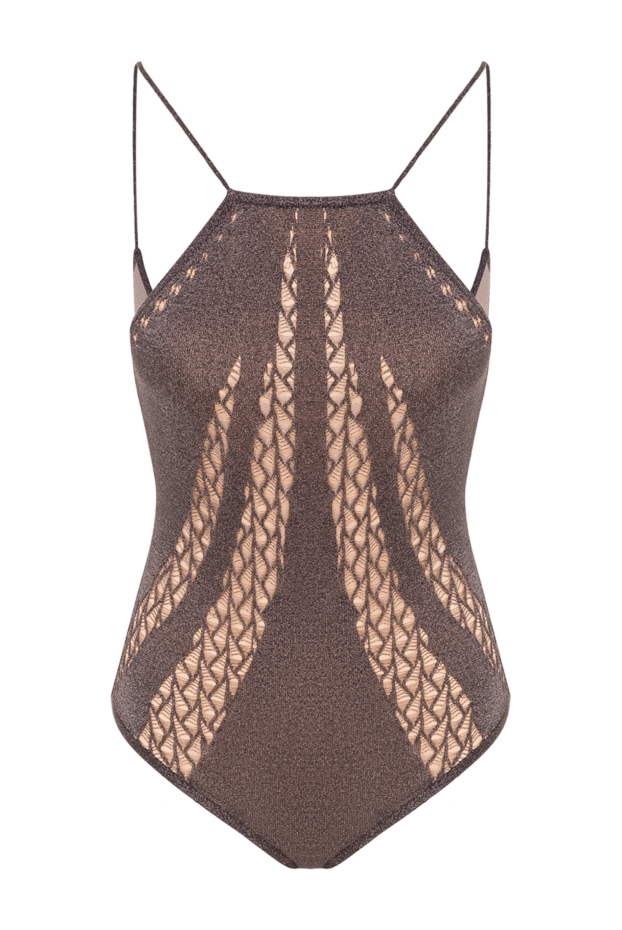 Moeva brown knitted halter neck swimsuit in provence style 193038 - photo 1