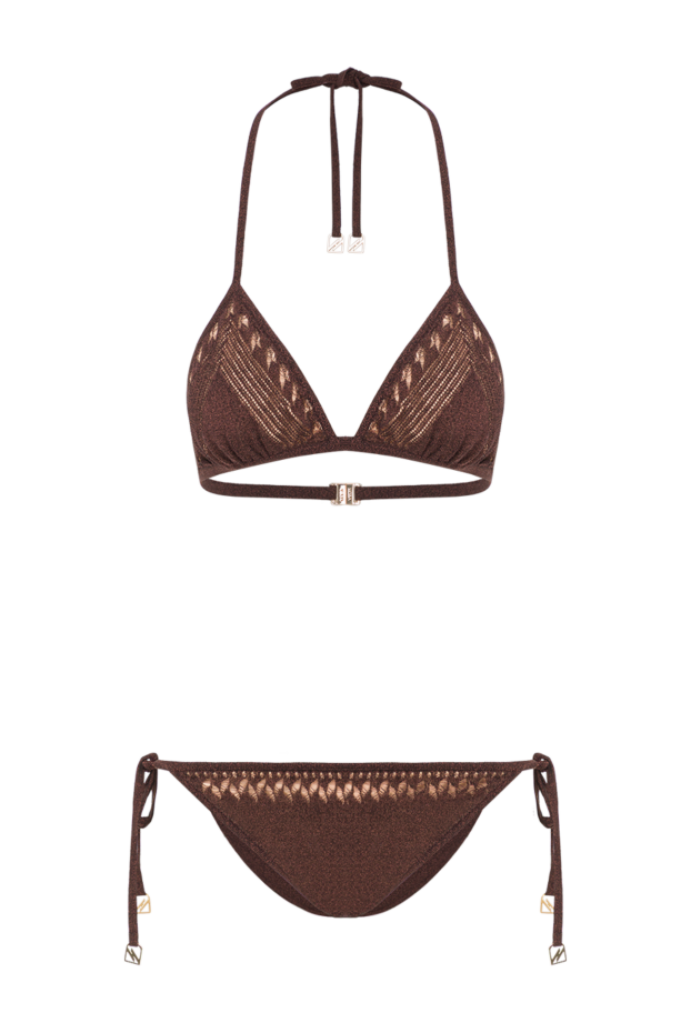 Moeva separate brown swimsuit-bikini isola with openwork knitting 193044 - photo 1