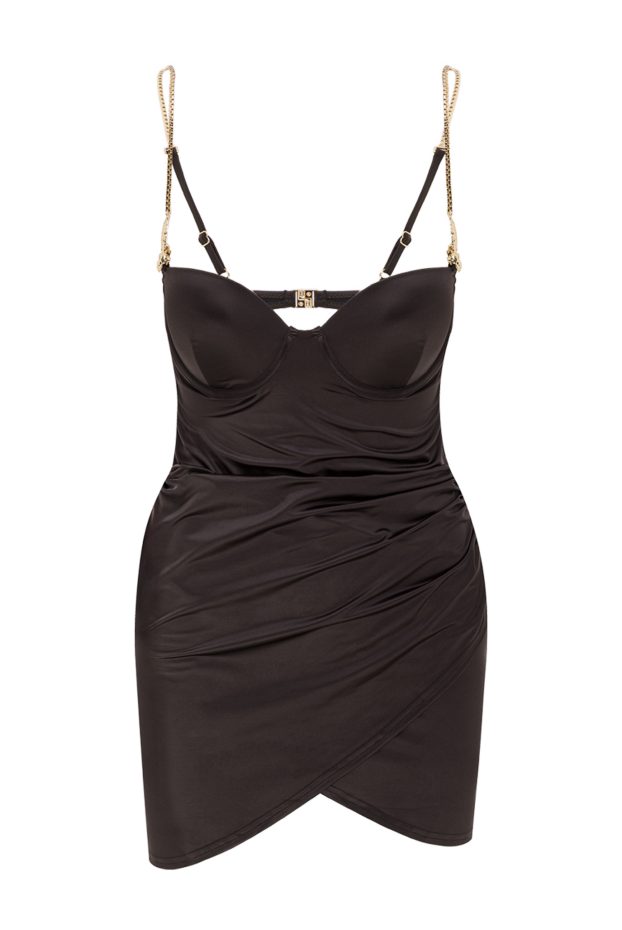 Moeva black one-piece swimsuit dress with thin adjustable straps 193050 - photo 1