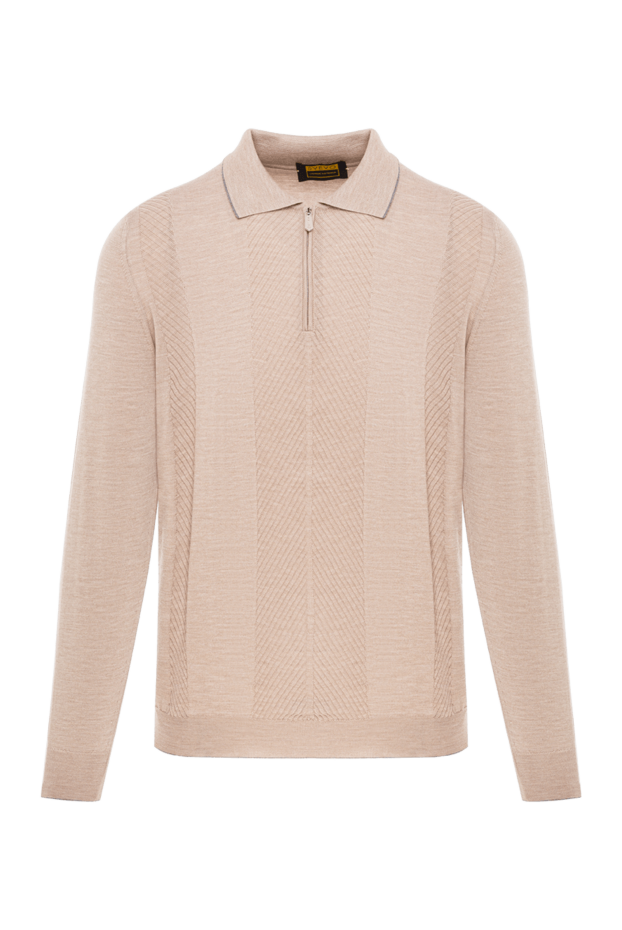 Svevo men's beige knitted long sleeve polo shirt 193056 - photo 1