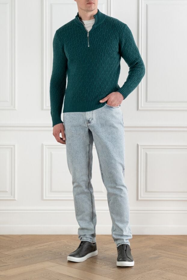 Svevo men's emerald cashmere troyaire with a voluminous textured pattern 193061 - photo 1