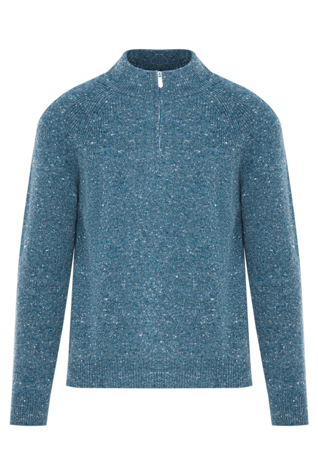 Svevo blue and green troyer in soft jersey with a melange effect 193062 - photo 1