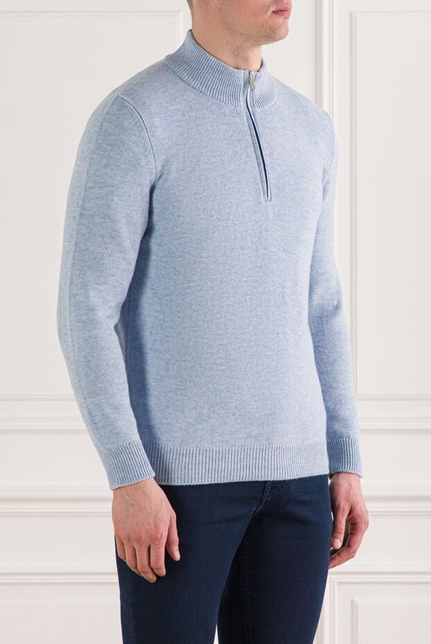 Svevo men's light blue trouser with a stand-up collar and a zip-up hood 193066 - photo 3