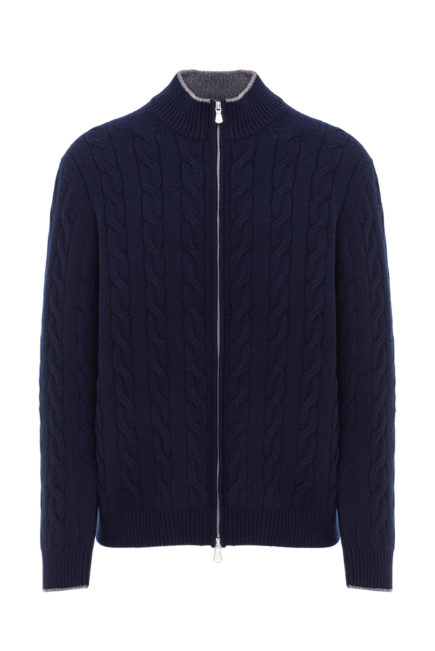 Gran Sasso blue men's zip-up cardigan made of soft cashmere 193071 - photo 1