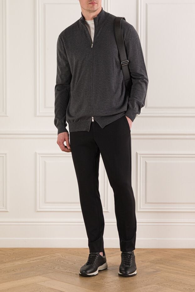 Gran Sasso high-quality grey wool zip-up cardigan 193084 - photo 2