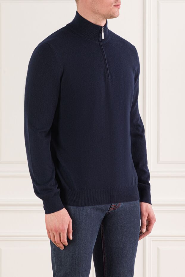 Gran Sasso men's dark blue trouser jacket with a high collar 193085 - photo 3