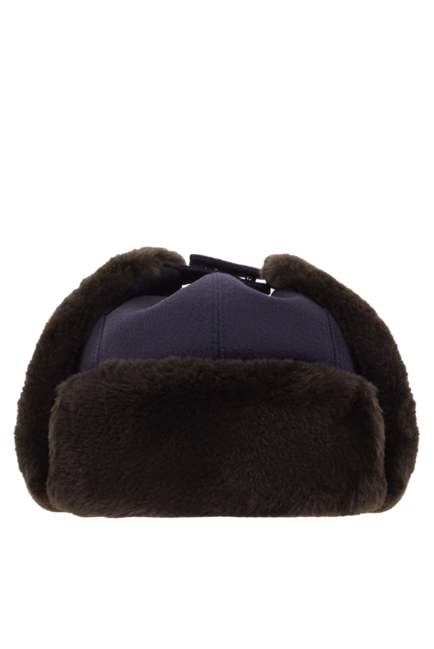 Enrico Mandelli navy blue cashmere ushanka hat with fur trim 193158 - photo 1