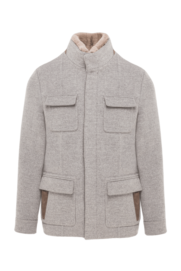 Enrico Mandelli men's grey wool and cashmere safari jacket 193189 - photo 1