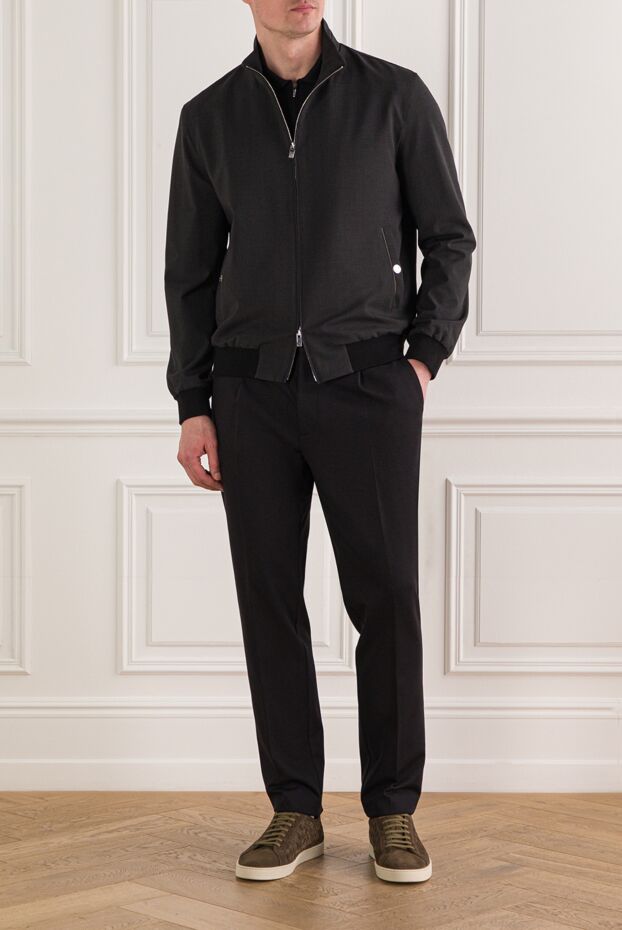 Tombolini men's bomber jacket made of high-quality fabric with a melange effect 193197 - photo 2