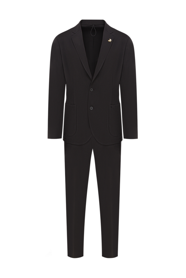 Tombolini classic men's single-breasted suit made of lightweight materials in black 193201 - photo 1
