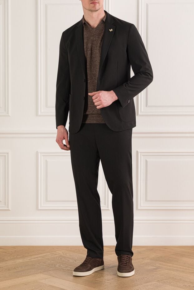 Tombolini classic men's single-breasted suit made of lightweight materials in black 193201 - photo 2