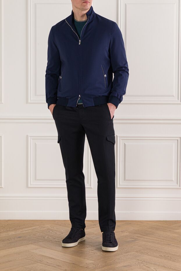 Tombolini blue men's bomber jacket with a stand-up collar 193202 - photo 2