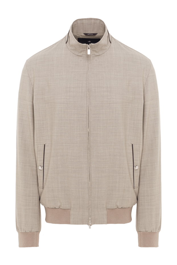 Tombolini light gray men's bomber jacket with a simple design and a stand-up collar 193203 - photo 1